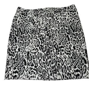 Worthington Womens Black/White Cheetah Animal Print Pencil Skirt SZ 16W Work NWT